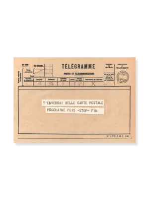 carte postale télégramme beige. message enverrai belle carte prochaine fois.humour