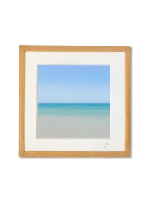 tirage photo petit format encadré à la main représentant l'horizon de la mer du nord