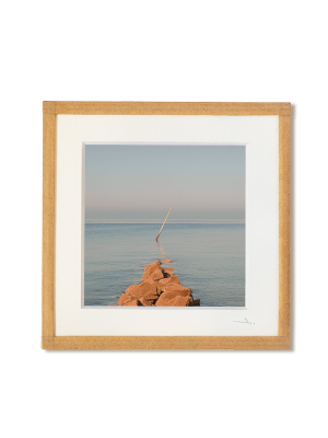 tirage photo petit format encadré à la main représentant un paysage de bord de mer du Cotentin